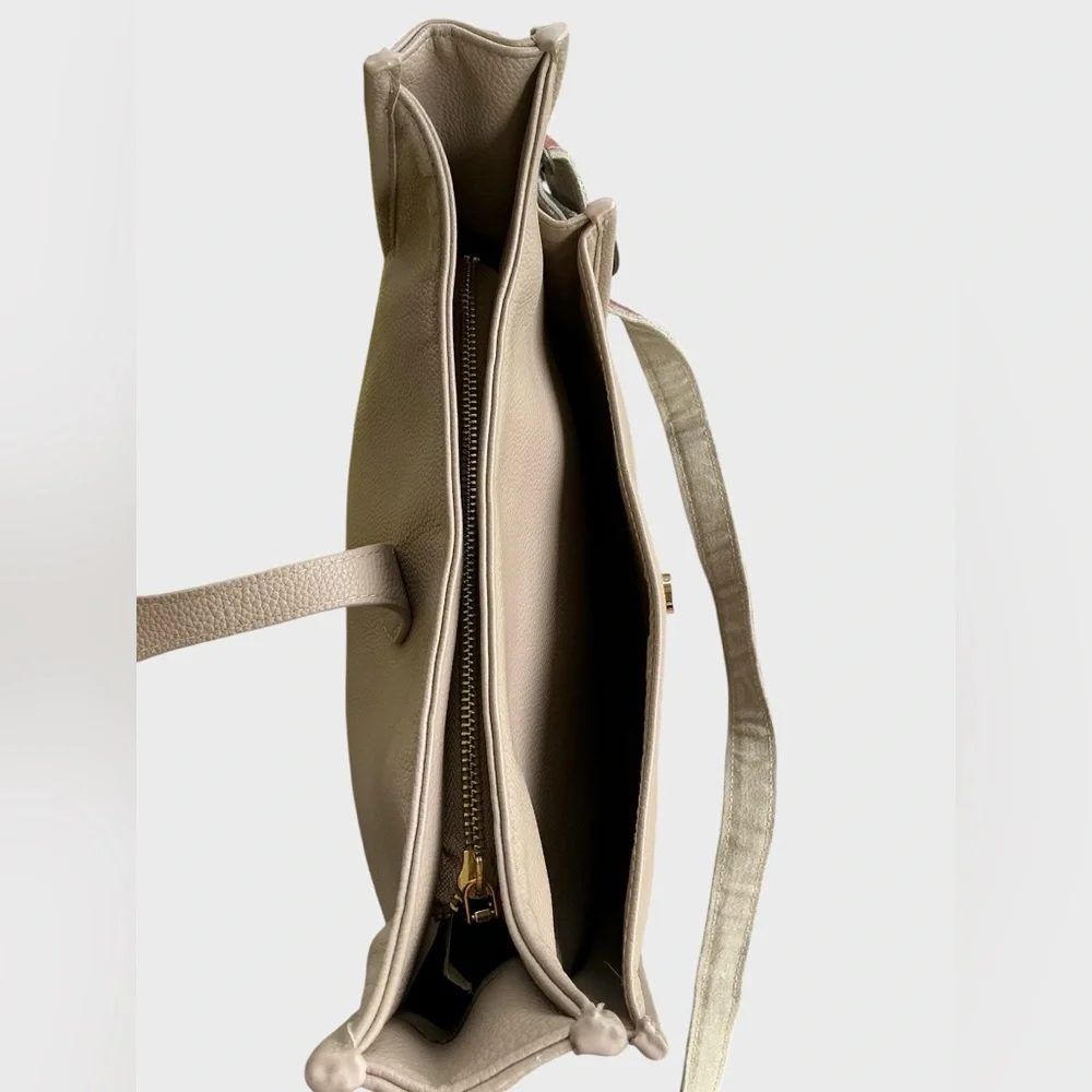 Ahdorned Braided Strap Shoulder Vegan Leather Taupe Minimalist Everyday Purse